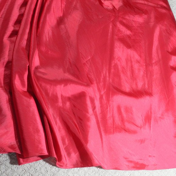 Flirt by Maggie Sottero Size S Red Ruched Satin Halter with Beading - Picture 6 of 6